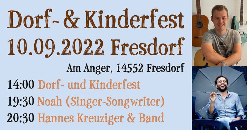 Dorf- und Kinderfest Fresdorf 2022 mit Live-Musik